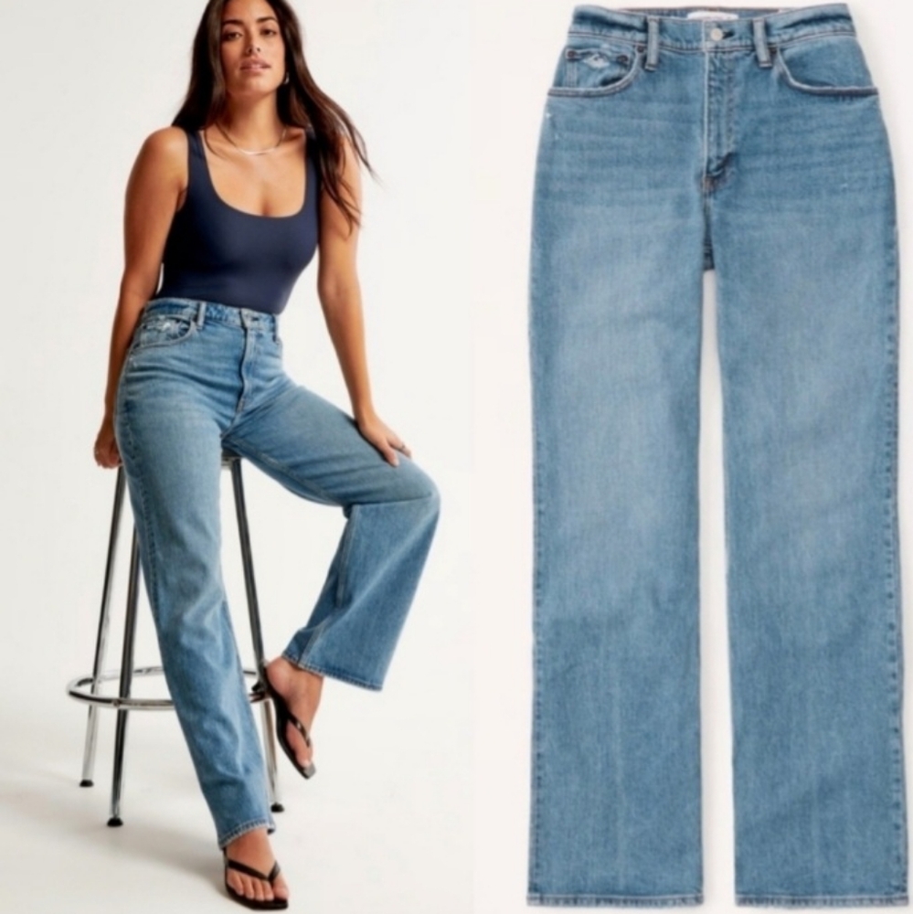 Abercrombie & Fitch 90s Straight Ultra High Rise  Curve Love Size 28